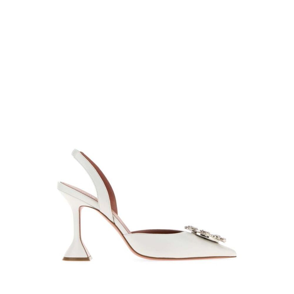 Amina Muaddi Women White Nappa Leather Begum Pumps